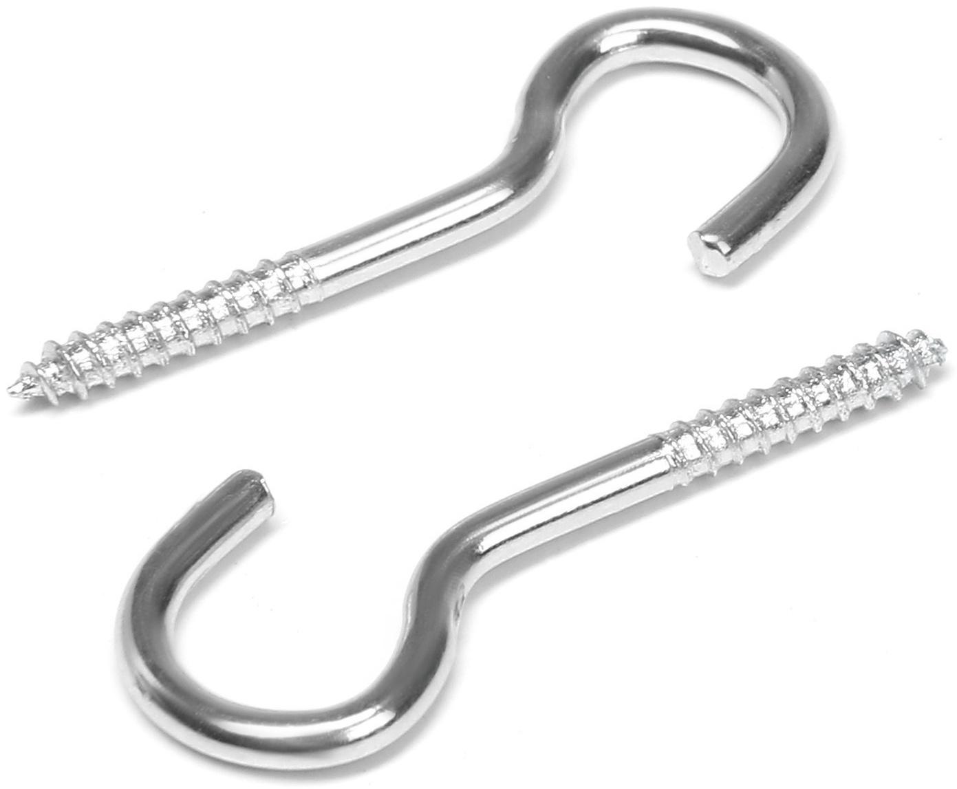 Шуруп-полукольцо, ТУНДРА, белый цинк, 2х30 мм, 10 шт