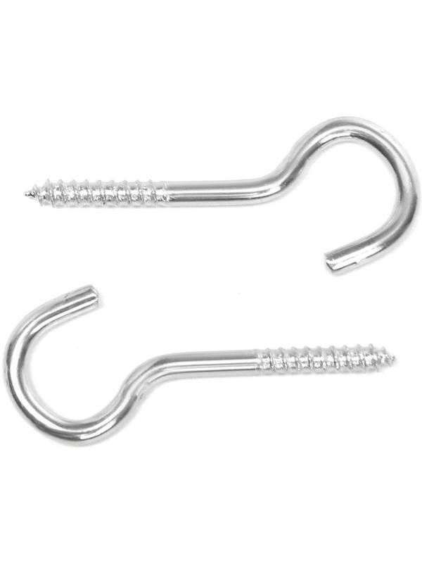 Шуруп-полукольцо, ТУНДРА, белый цинк, 2х30 мм, 10 шт