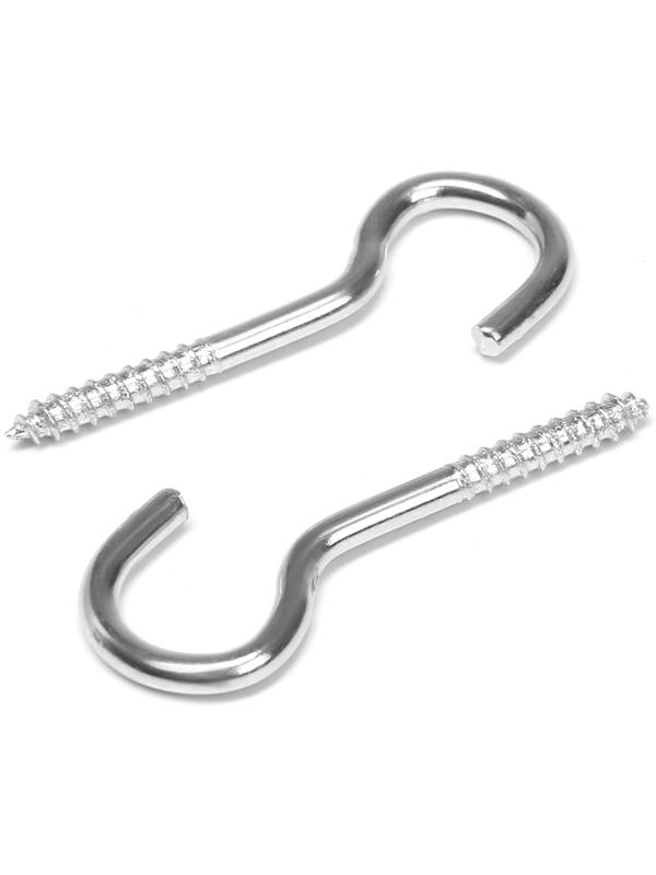 Шуруп-полукольцо, ТУНДРА, белый цинк, 2х30 мм, 10 шт