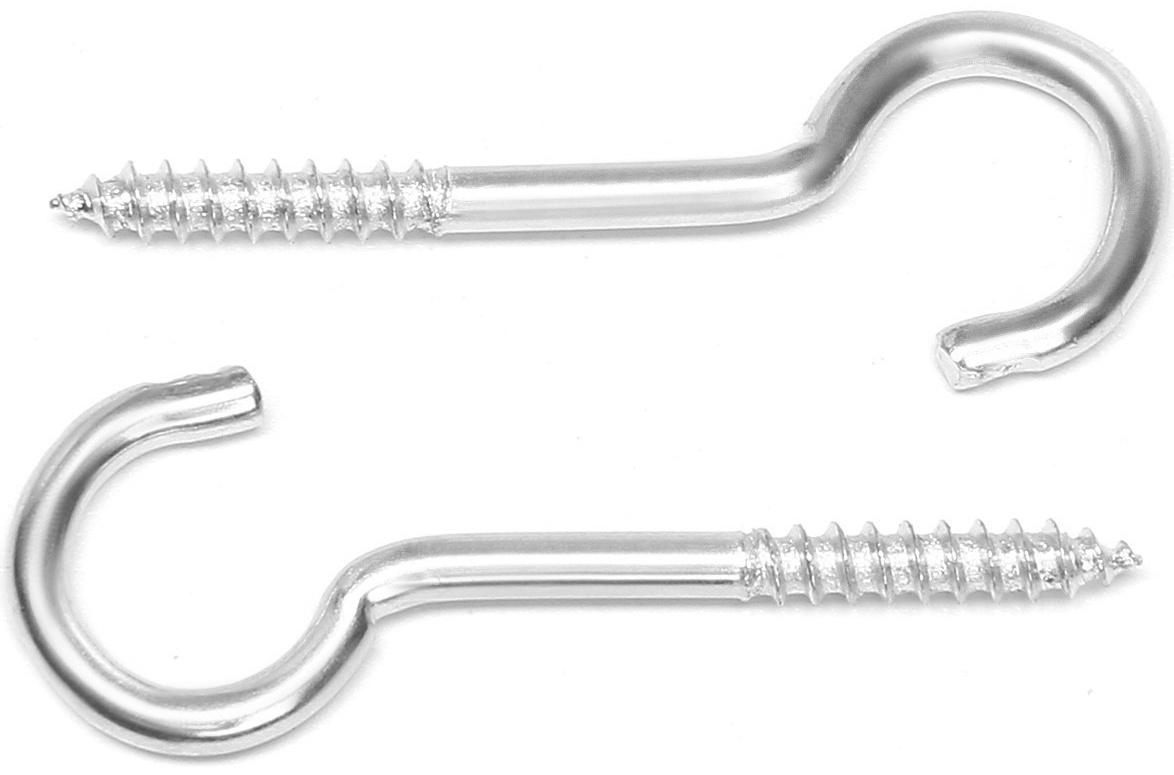 Шуруп-полукольцо, ТУНДРА, белый цинк, 3х50 мм, 10 шт