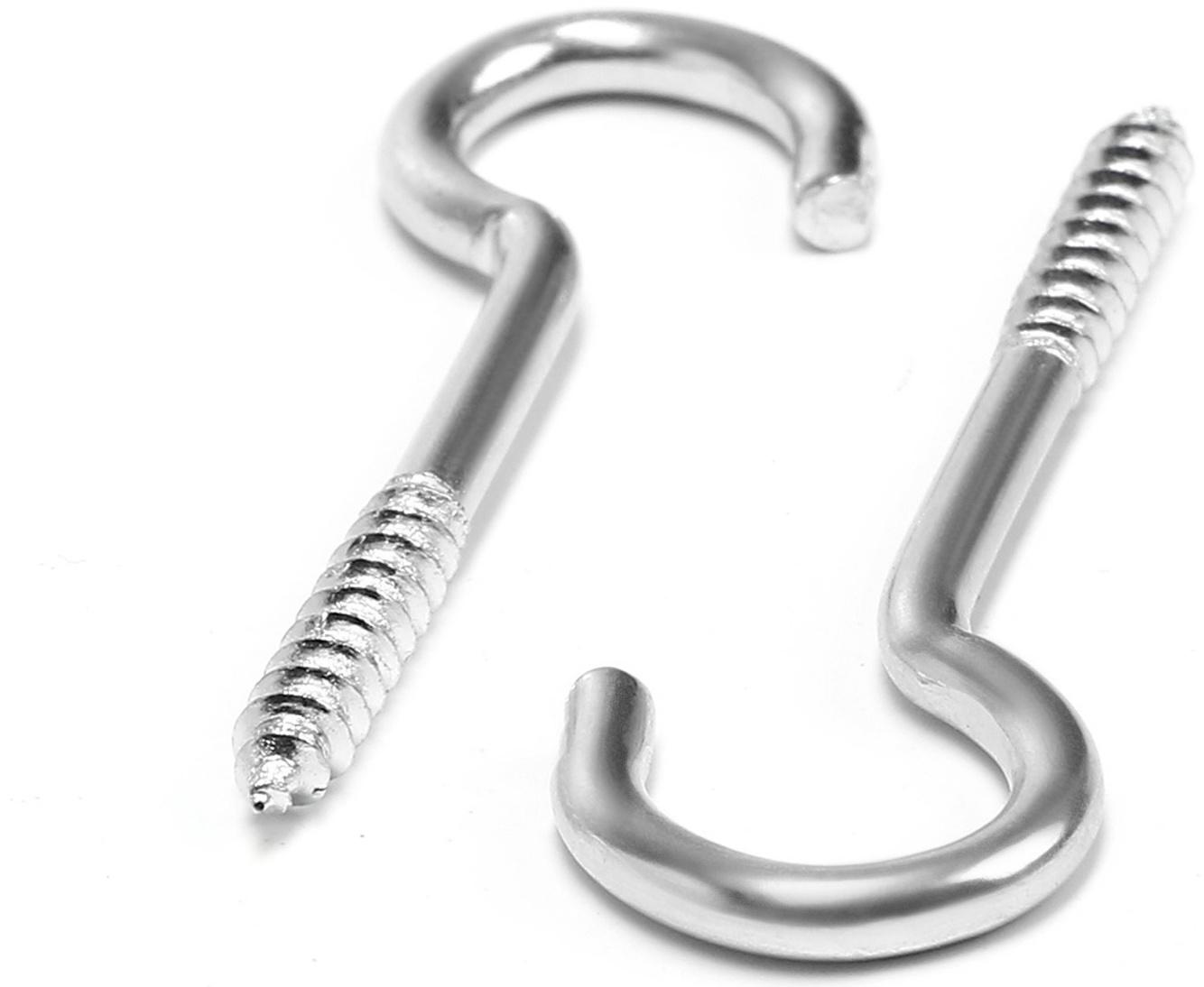 Шуруп-полукольцо, ТУНДРА, белый цинк, 3х50 мм, 10 шт