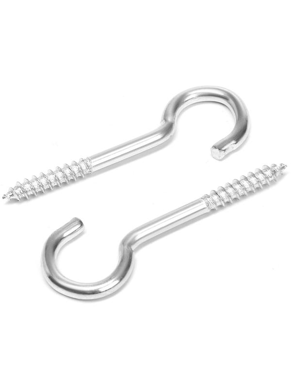 Шуруп-полукольцо, ТУНДРА, белый цинк, 3х50 мм, 10 шт