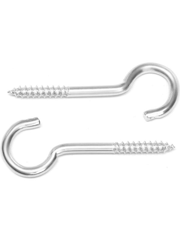 Шуруп-полукольцо, ТУНДРА, белый цинк, 3х50 мм, 10 шт