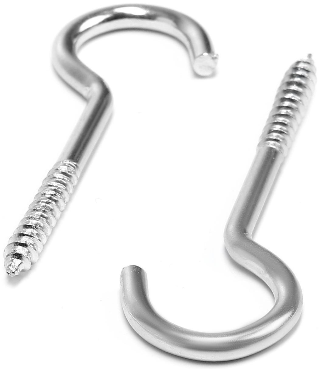 Шуруп-полукольцо, ТУНДРА, белый цинк, 4х70 мм, 10 шт