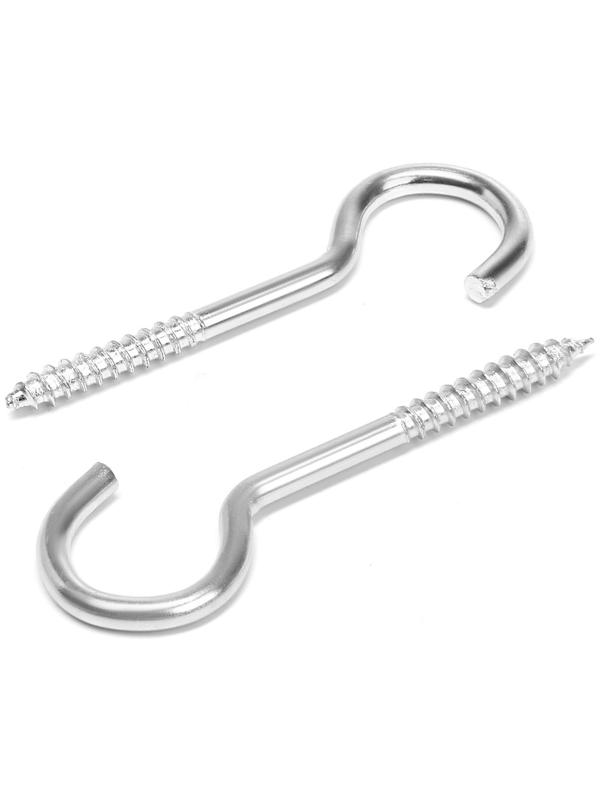 Шуруп-полукольцо, ТУНДРА, белый цинк, 4х70 мм, 10 шт