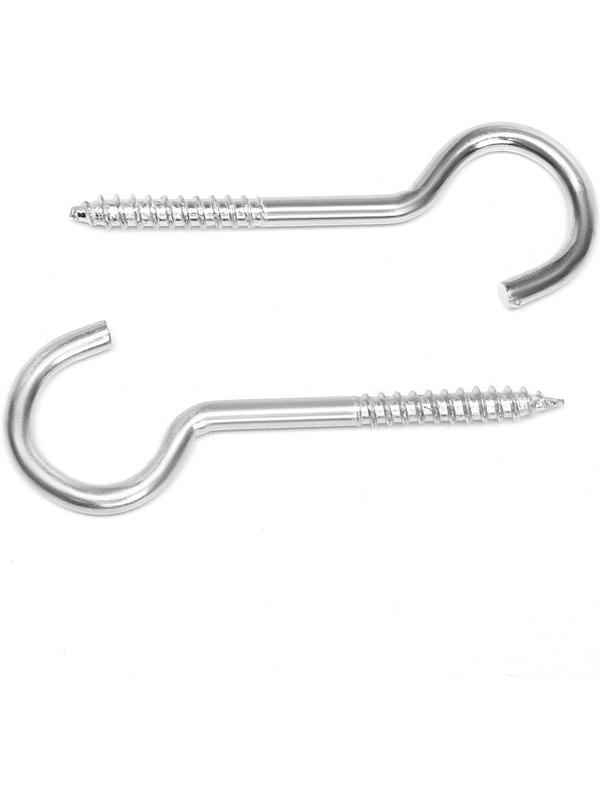 Шуруп-полукольцо, ТУНДРА, белый цинк, 4х70 мм, 10 шт