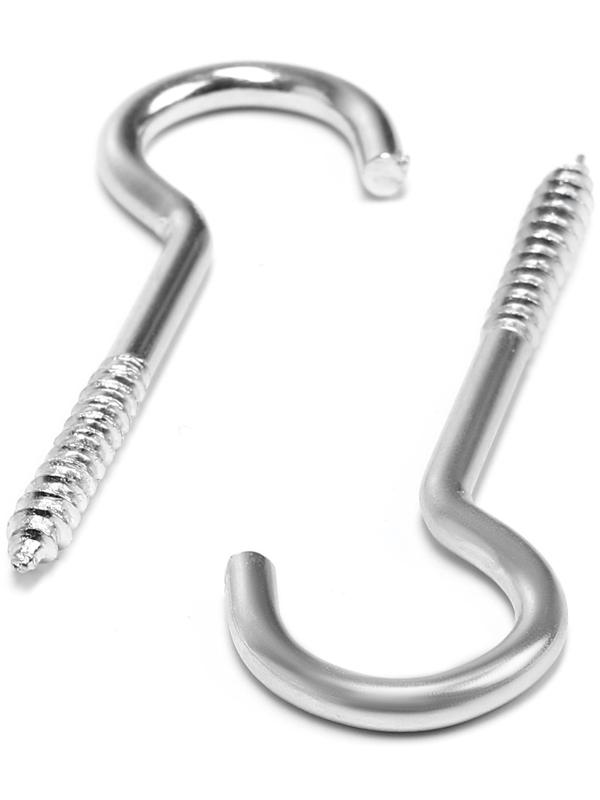 Шуруп-полукольцо, ТУНДРА, белый цинк, 4х70 мм, 10 шт