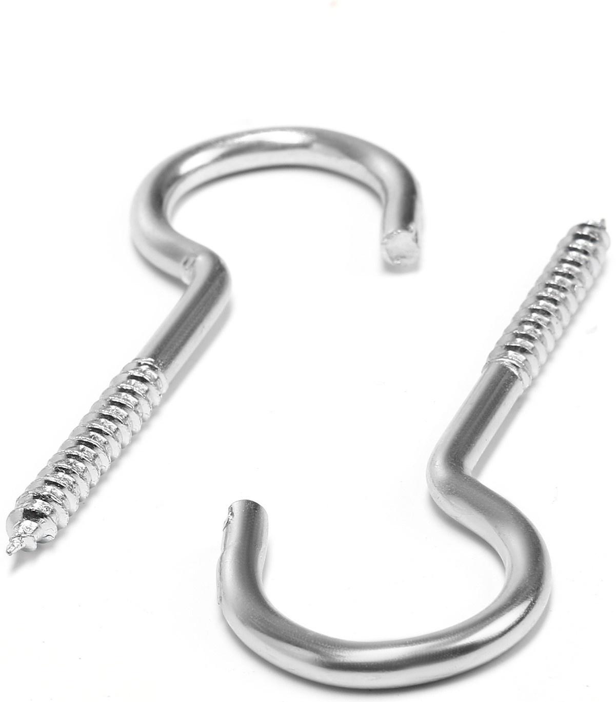 Шуруп-полукольцо, ТУНДРА, белый цинк, 4х80 мм, 10 шт