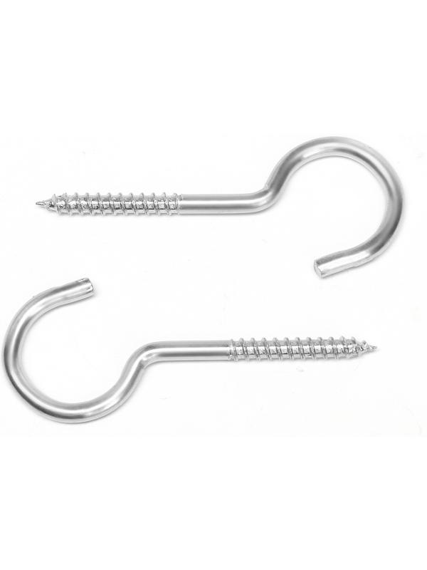 Шуруп-полукольцо, ТУНДРА, белый цинк, 4х80 мм, 10 шт