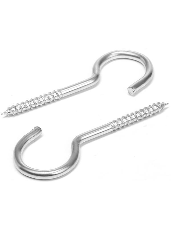 Шуруп-полукольцо, ТУНДРА, белый цинк, 4х80 мм, 10 шт