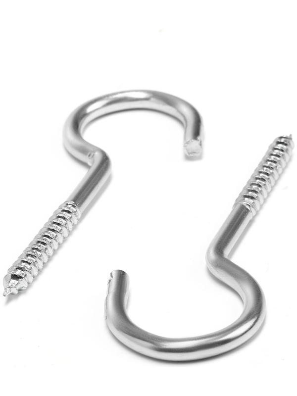 Шуруп-полукольцо, ТУНДРА, белый цинк, 4х80 мм, 10 шт