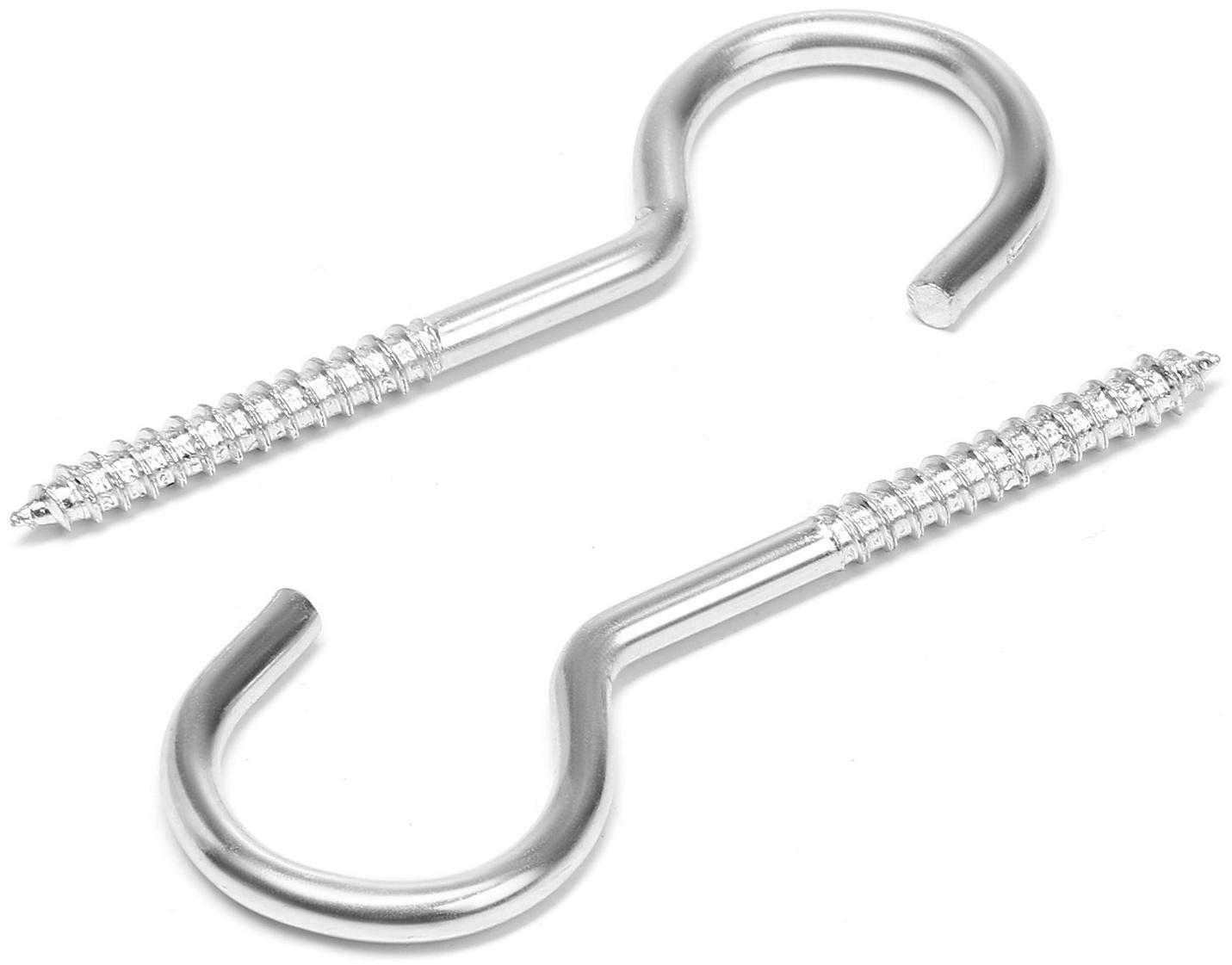 Шуруп-полукольцо, ТУНДРА, белый цинк, 4,5х90 мм, 10 шт