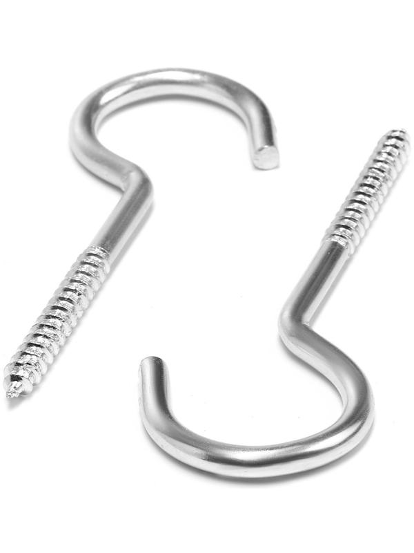 Шуруп-полукольцо, ТУНДРА, белый цинк, 4,5х90 мм, 10 шт