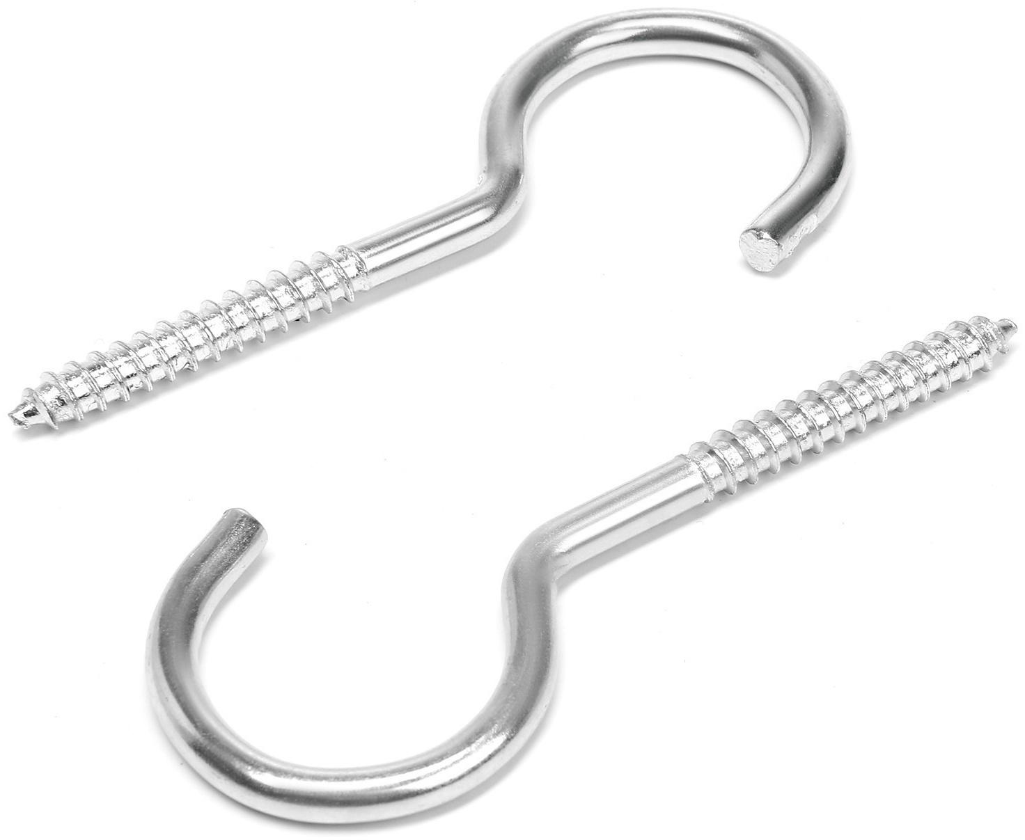 Шуруп-полукольцо, ТУНДРА, белый цинк, 5х100 мм, 10 шт