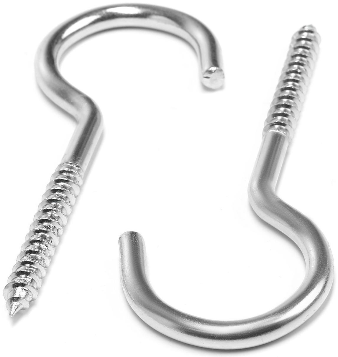 Шуруп-полукольцо, ТУНДРА, белый цинк, 6х110 мм, 10 шт