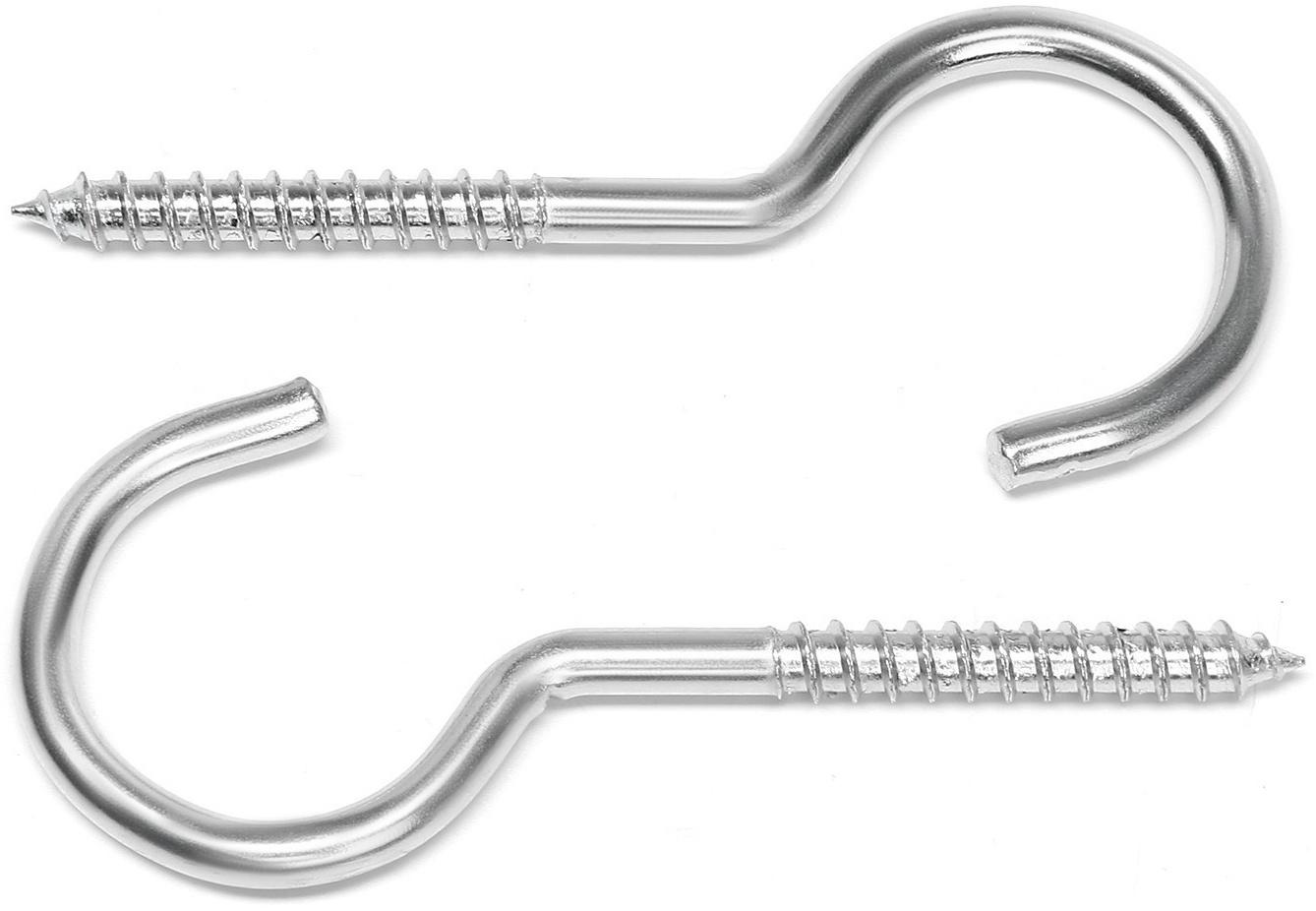 Шуруп-полукольцо, ТУНДРА, белый цинк, 6х110 мм, 10 шт