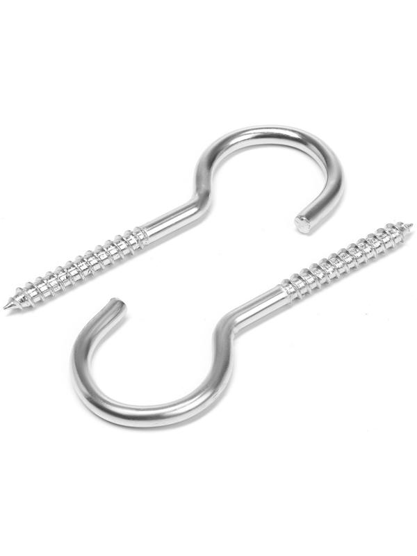 Шуруп-полукольцо, ТУНДРА, белый цинк, 6х110 мм, 10 шт