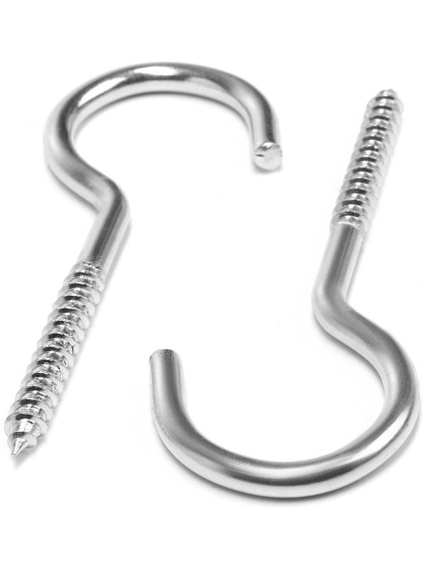 Шуруп-полукольцо, ТУНДРА, белый цинк, 6х110 мм, 10 шт