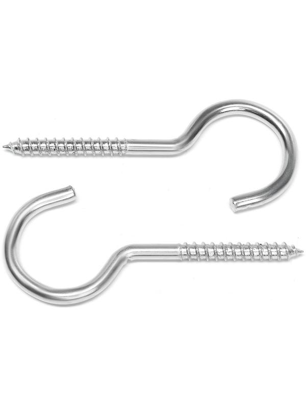 Шуруп-полукольцо, ТУНДРА, белый цинк, 6х110 мм, 10 шт