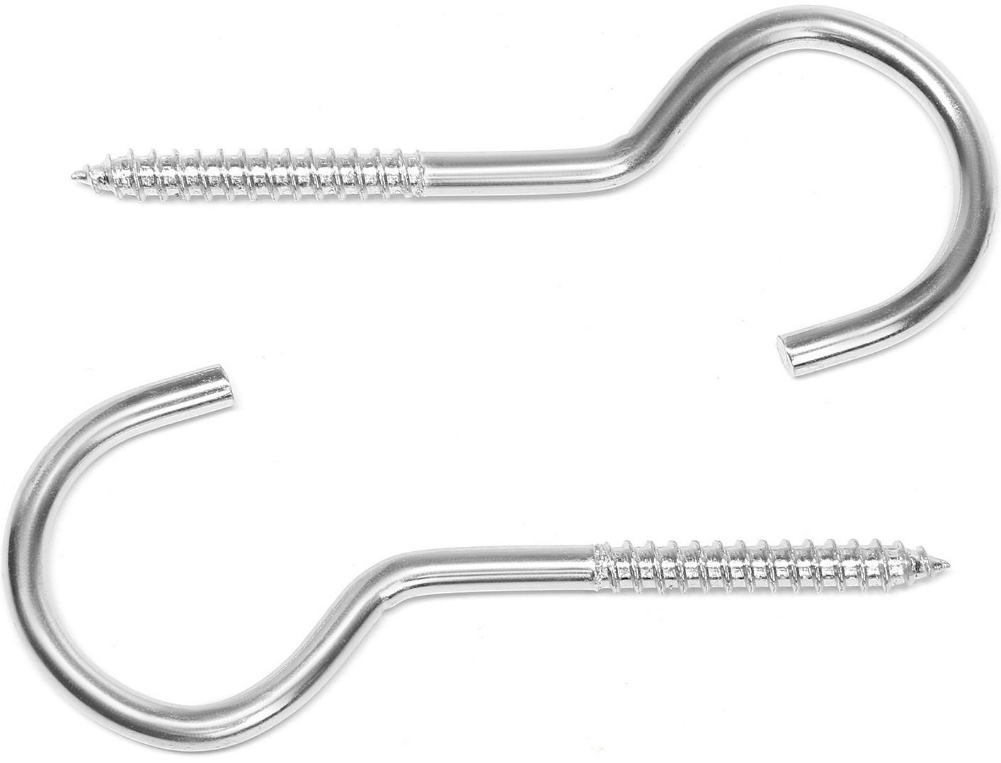 Шуруп-полукольцо, ТУНДРА, белый цинк, 6х120 мм, 10 шт