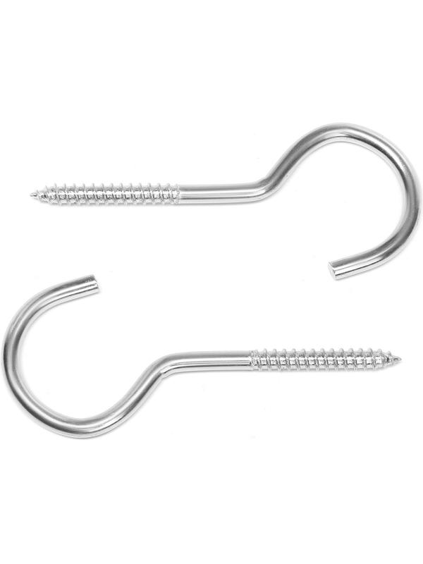 Шуруп-полукольцо, ТУНДРА, белый цинк, 6х120 мм, 10 шт