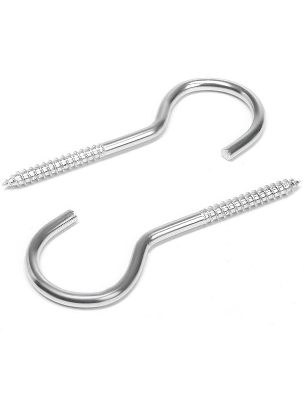 Шуруп-полукольцо, ТУНДРА, белый цинк, 6х120 мм, 10 шт