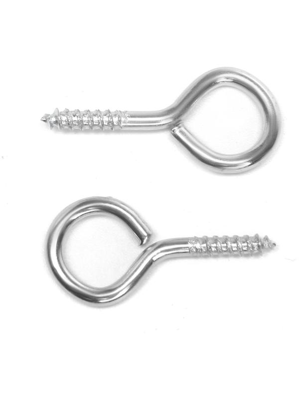 Шуруп-кольцо, ТУНДРА, белый цинк, 2x25 мм, 10 шт