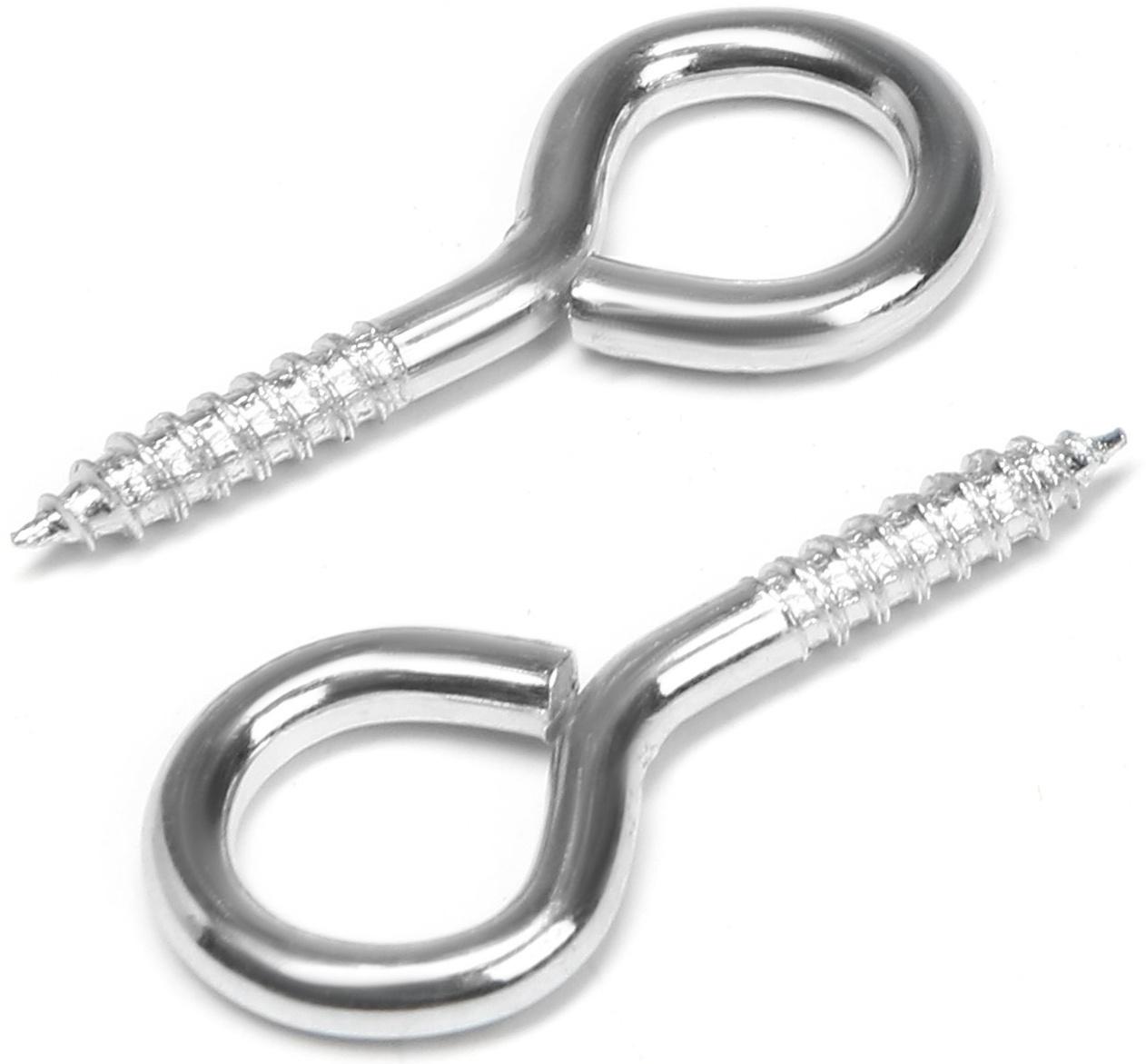 Шуруп-кольцо, ТУНДРА, белый цинк, 3x30 мм, 10 шт