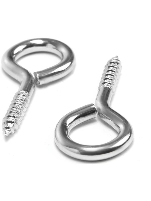 Шуруп-кольцо, ТУНДРА, белый цинк, 3x30 мм, 10 шт