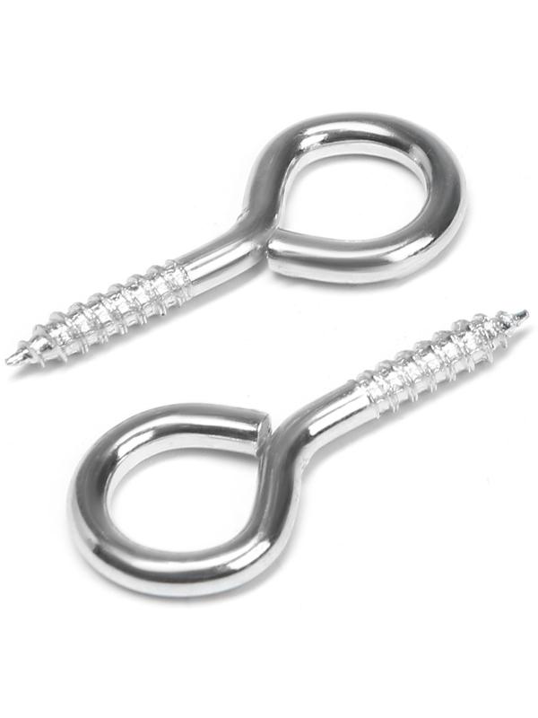 Шуруп-кольцо, ТУНДРА, белый цинк, 3x30 мм, 10 шт