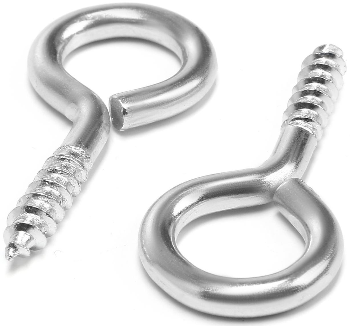 Шуруп-кольцо, ТУНДРА, белый цинк, 5х50 мм, 10 шт