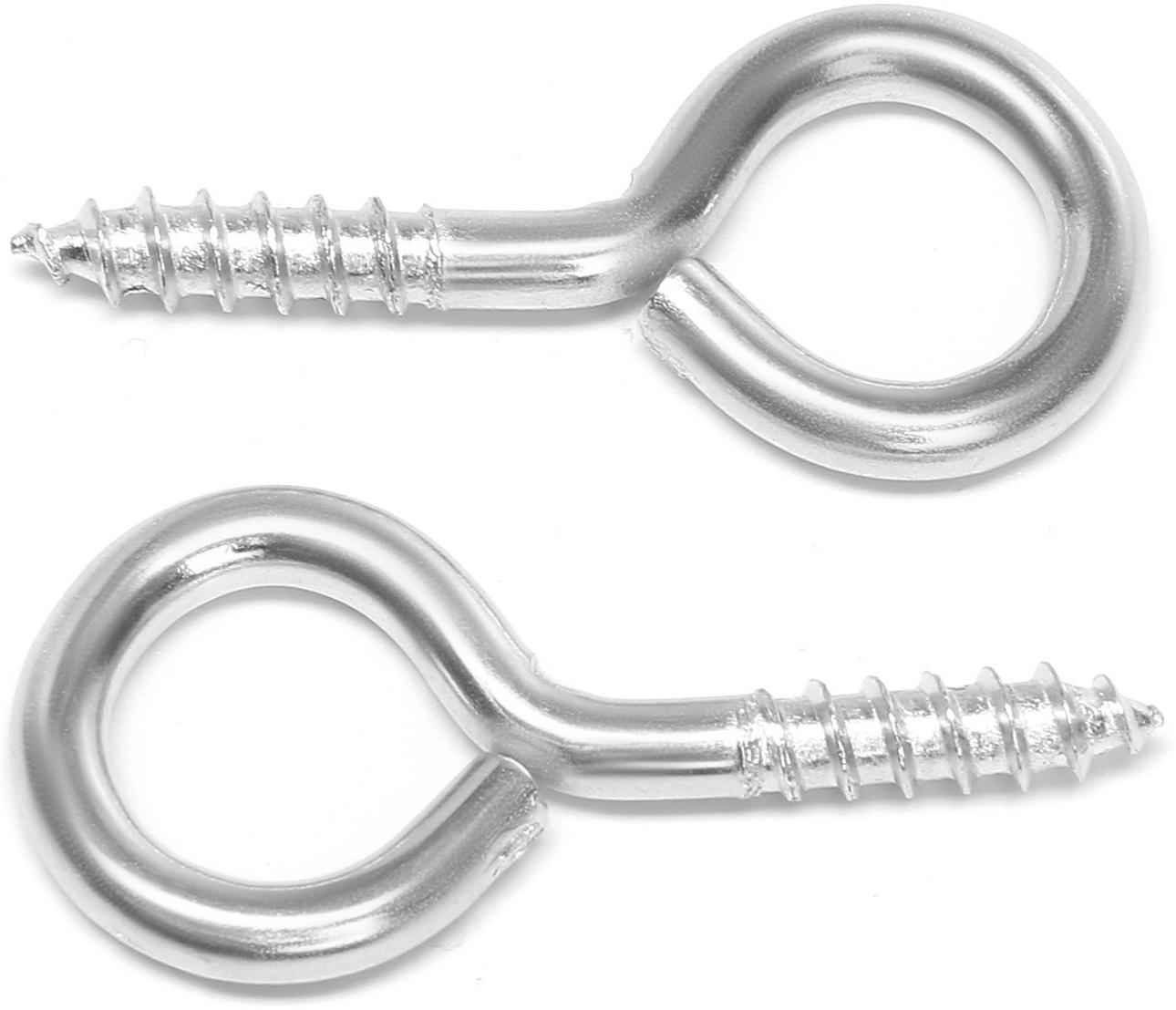 Шуруп-кольцо, ТУНДРА, белый цинк, 5х50 мм, 10 шт