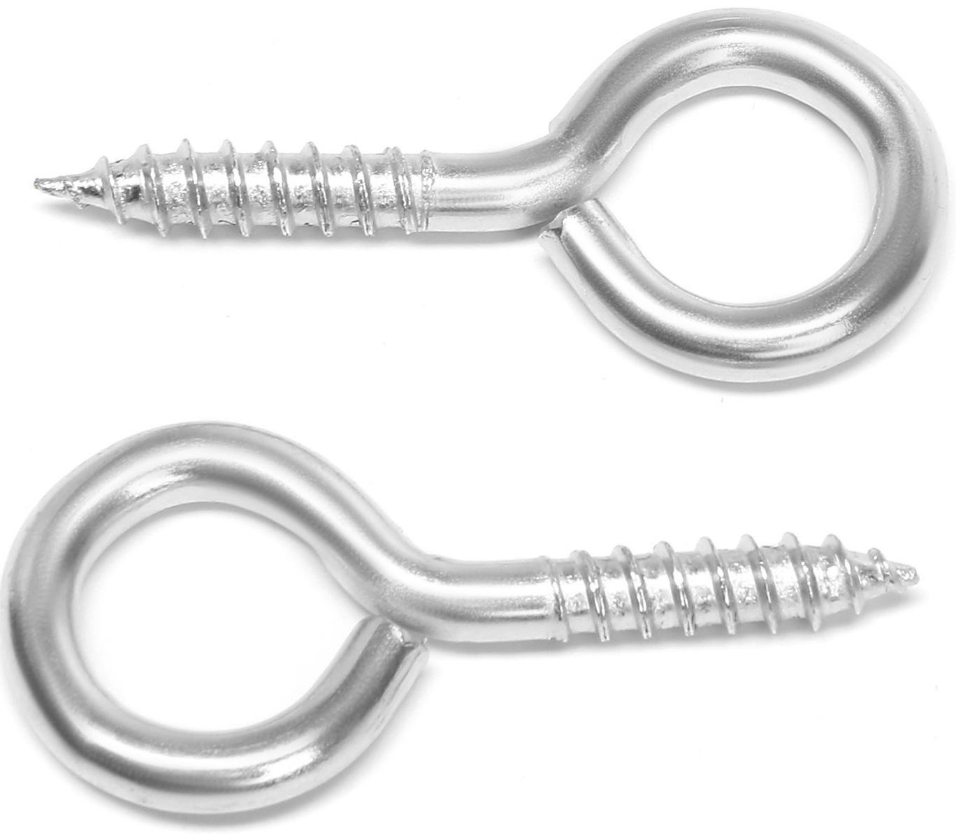 Шуруп-кольцо, ТУНДРА, белый цинк, 5x60 мм, 10 шт