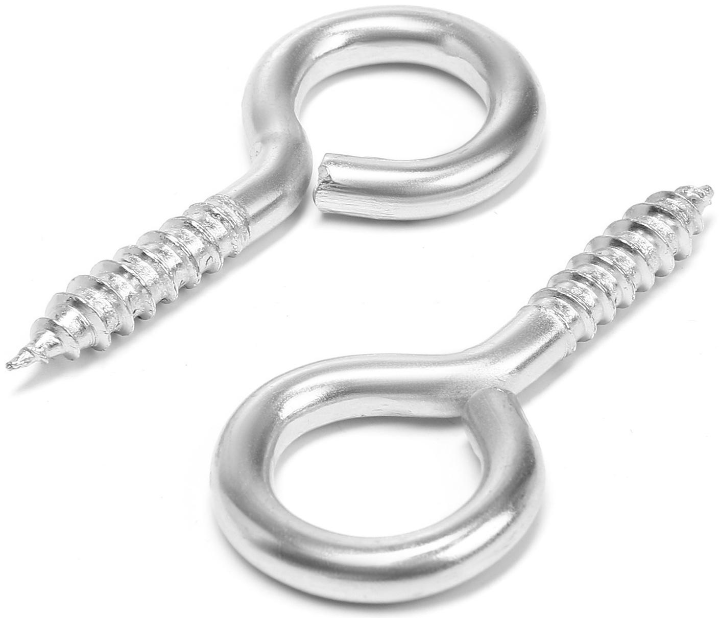 Шуруп-кольцо, ТУНДРА, белый цинк, 5x60 мм, 10 шт