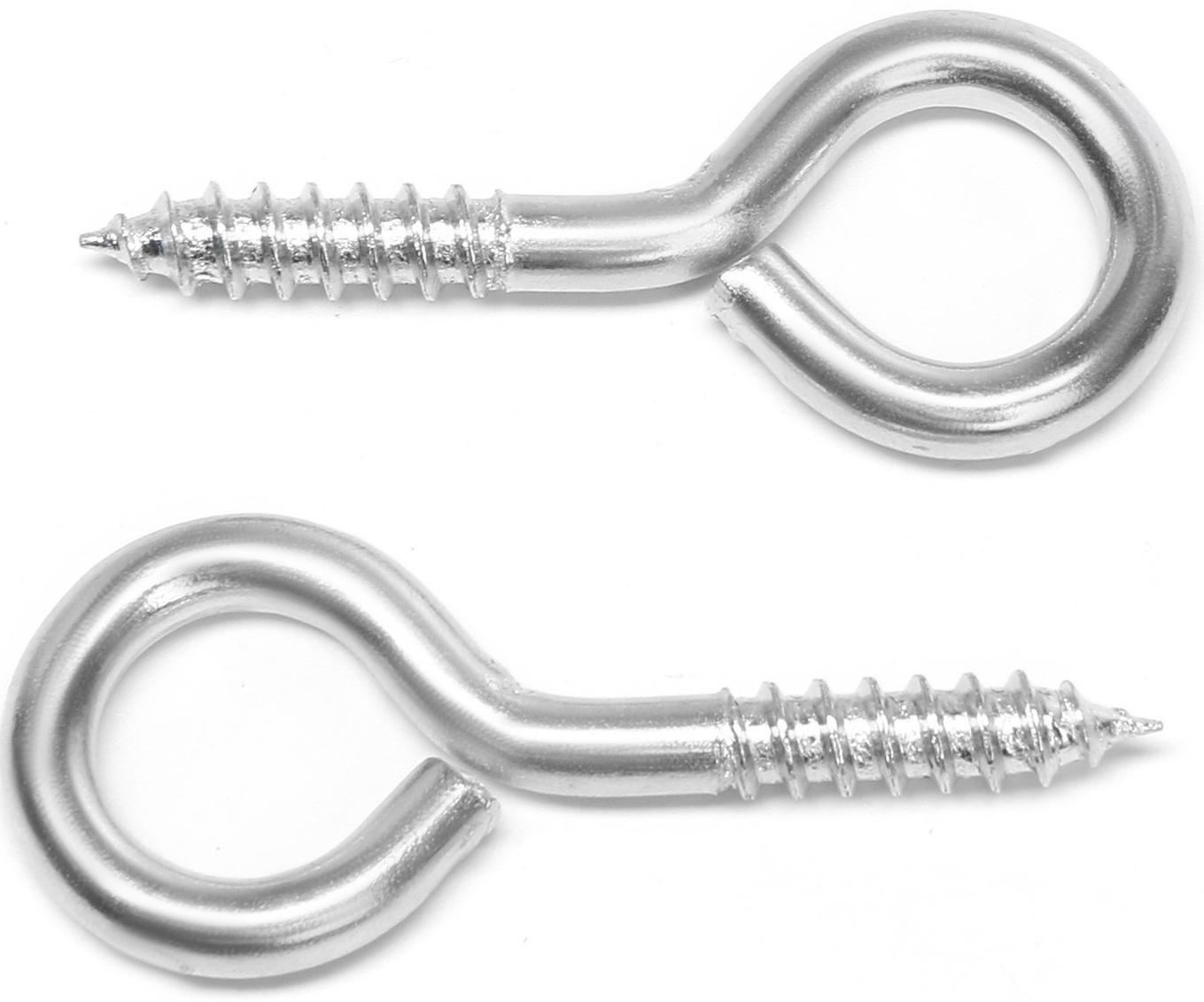 Шуруп-кольцо, ТУНДРА, белый цинк, 6x70 мм, 10 шт