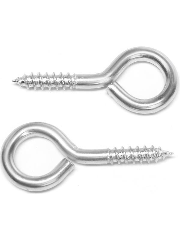 Шуруп-кольцо, ТУНДРА, белый цинк, 6x70 мм, 10 шт