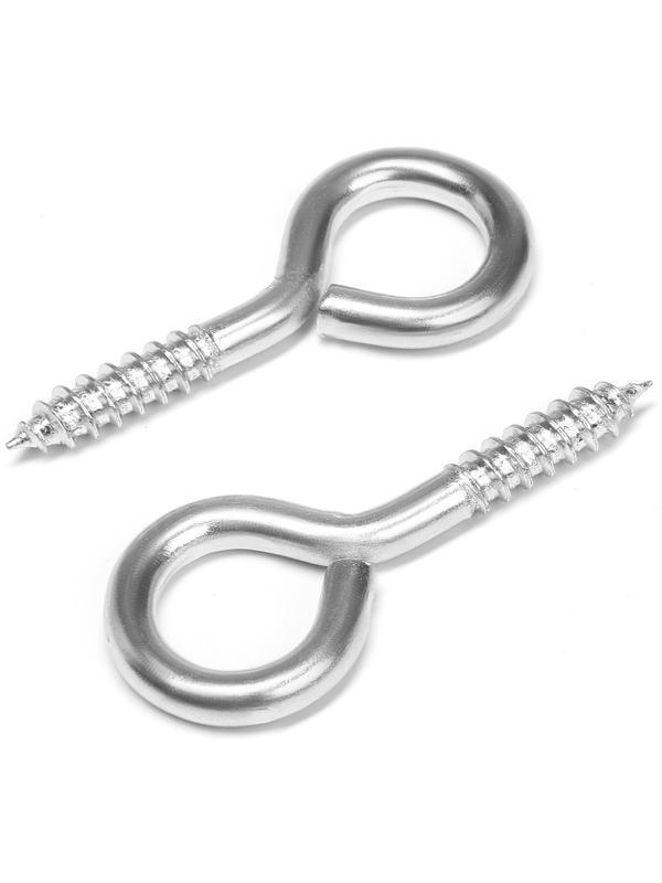 Шуруп-кольцо, ТУНДРА, белый цинк, 6x70 мм, 10 шт