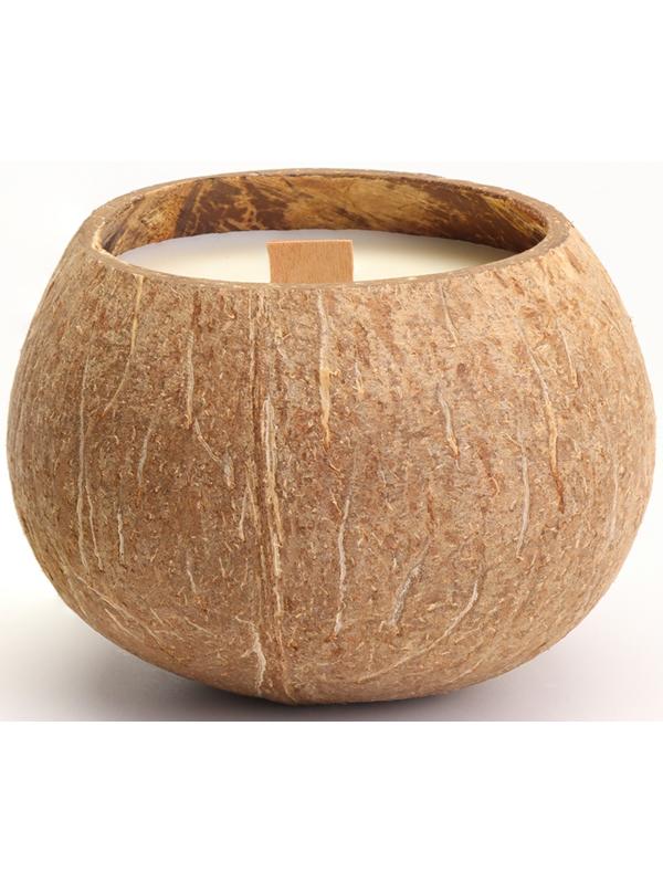 Свеча в кокосе ароматическая, зелёный чай, в коробке