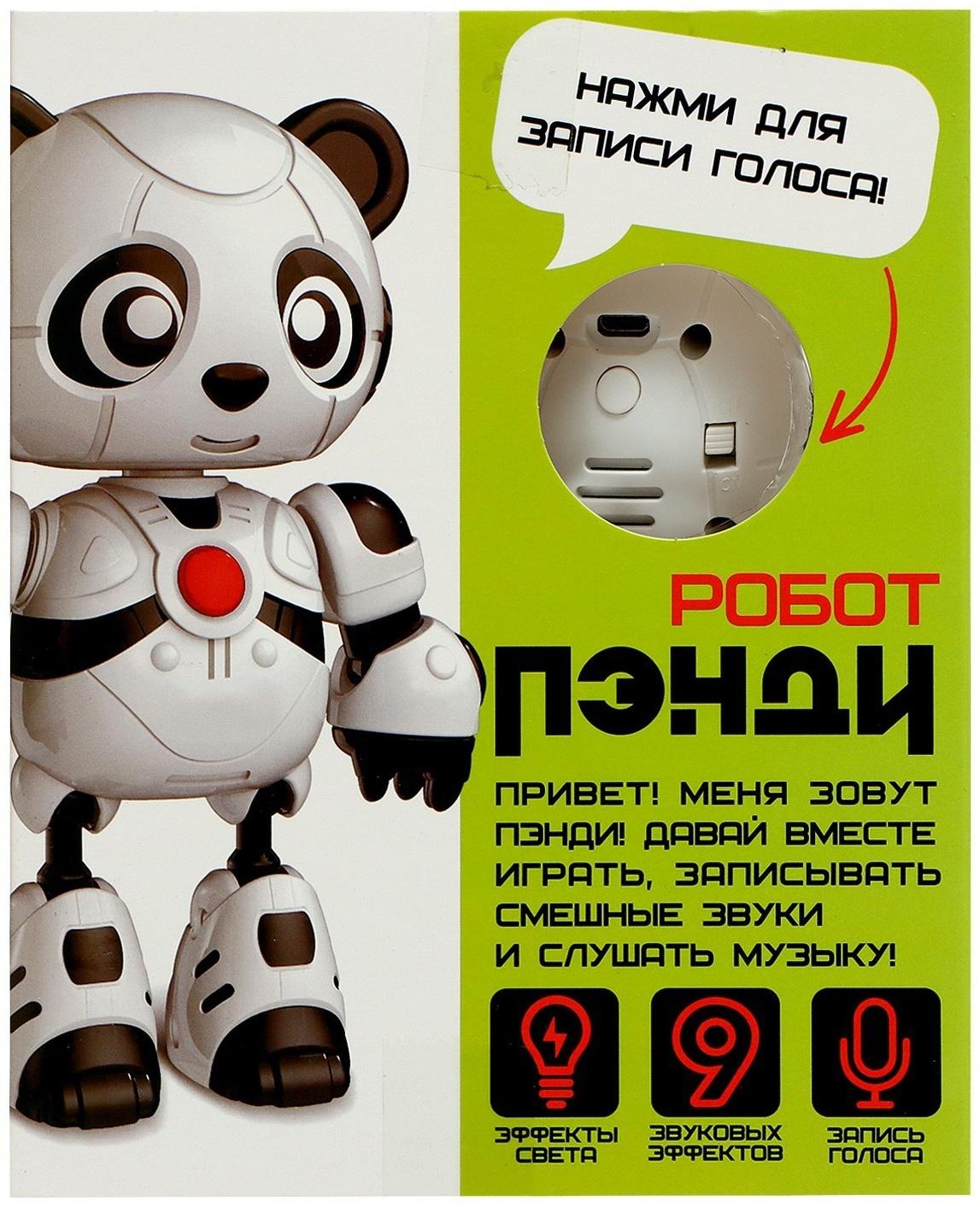 Робот «Пэнди», запись голоса, реагирует на прикосновение, световые и звуковые эффекты, металлический