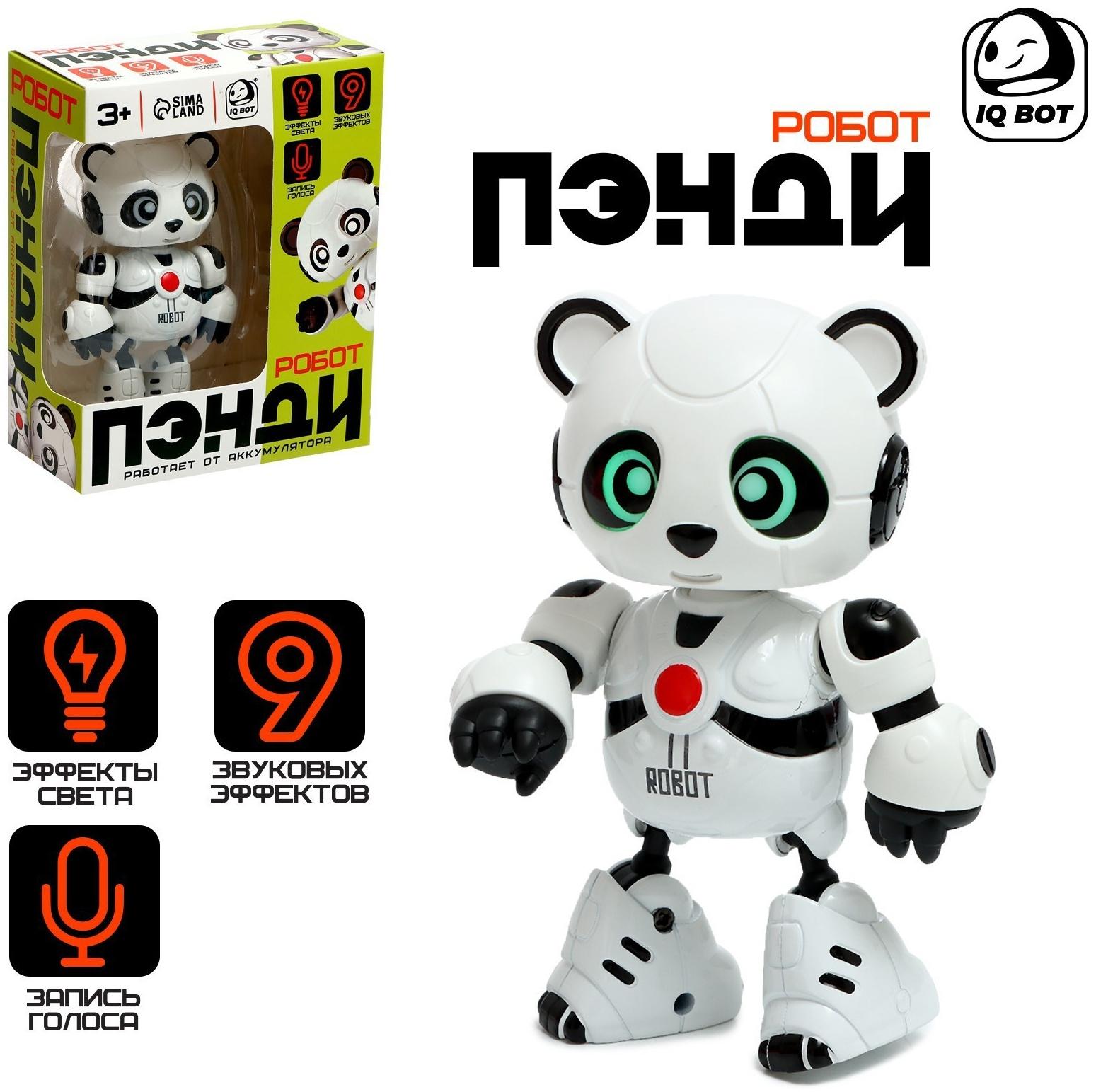 Робот «Пэнди», запись голоса, реагирует на прикосновение, световые и звуковые эффекты, металлический