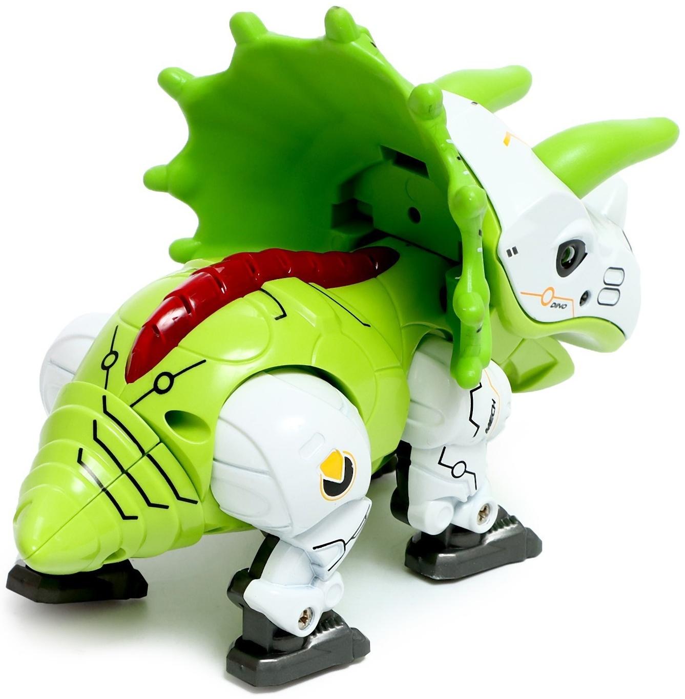 Робот «Динобот», реагирует на прикосновение, световые и звуковые эффекты, металлический, цвет зелёный