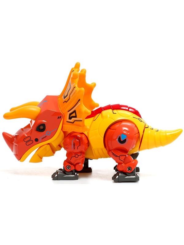 Робот «Динобот», реагирует на прикосновение, световые и звуковые эффекты, металлический, цвет оранжевый