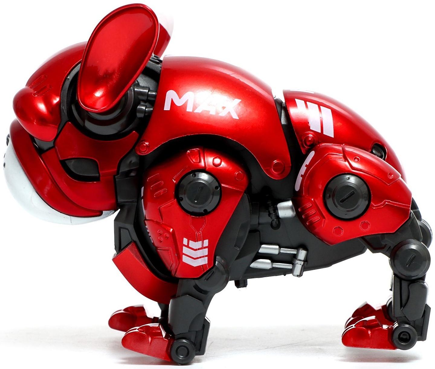 Робот-собака «Макс», световые, звуковые эффекты, металлический, цвет красный