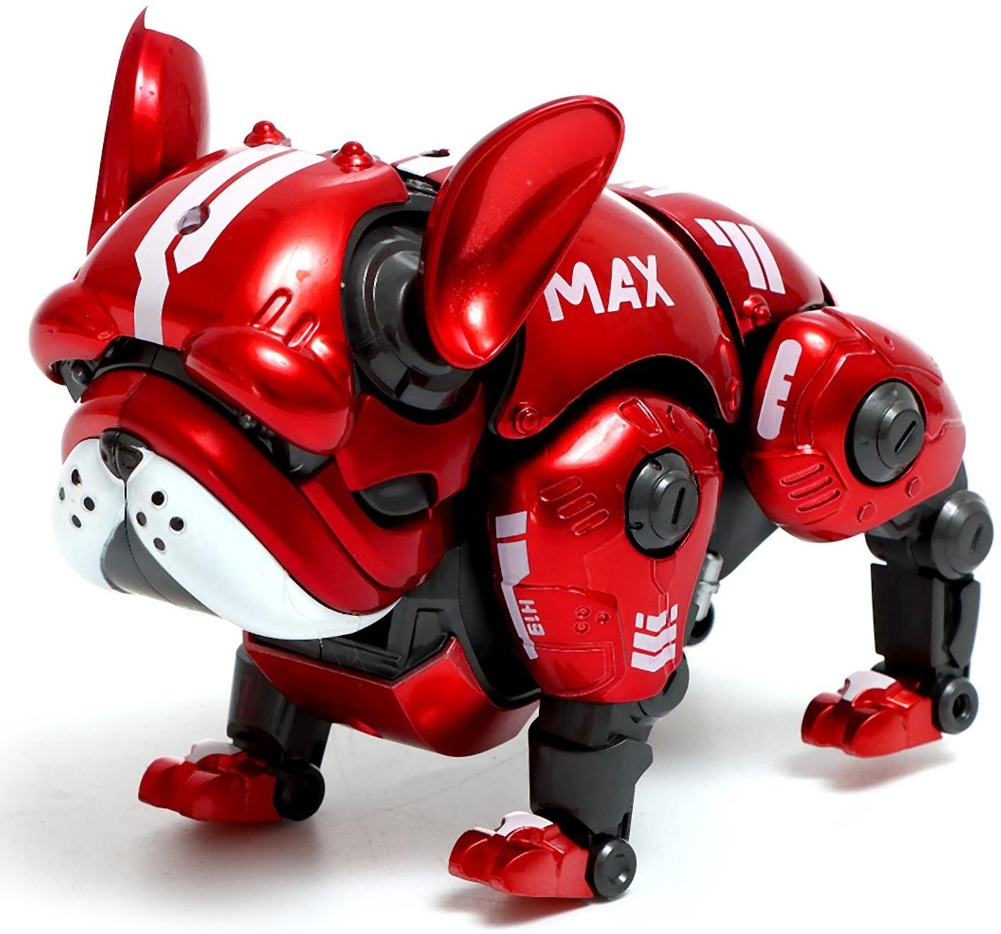 Робот-собака «Макс», световые, звуковые эффекты, металлический, цвет красный