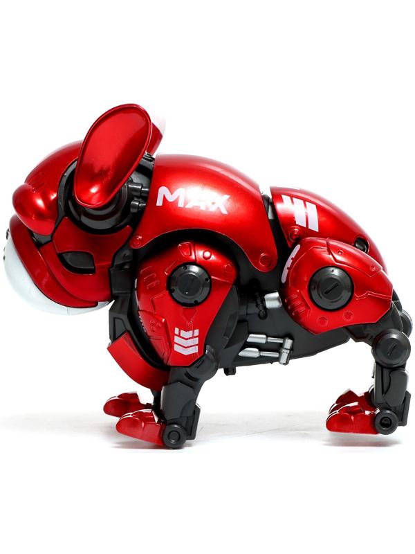 Робот-собака «Макс», световые, звуковые эффекты, металлический, цвет красный