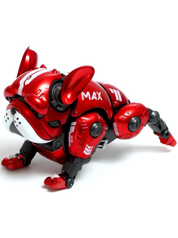 Робот-собака «Макс», световые, звуковые эффекты, металлический, цвет красный