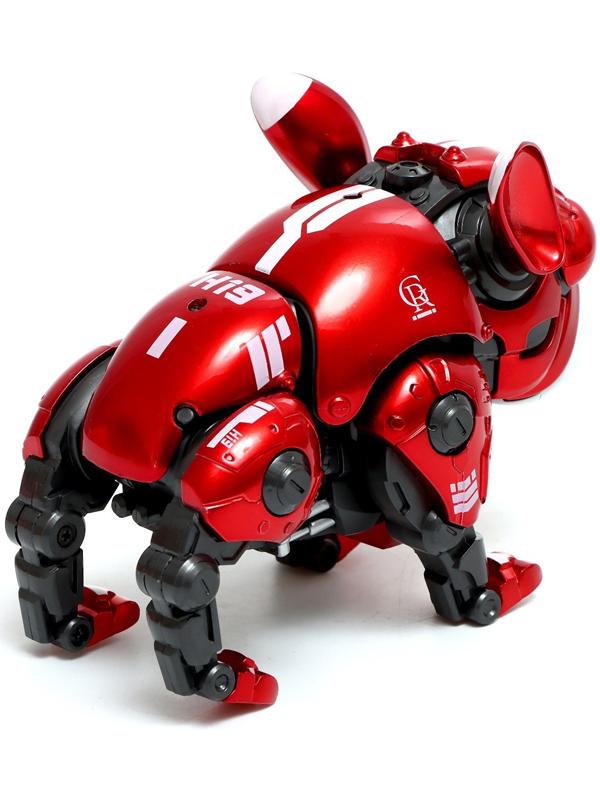Робот-собака «Макс», световые, звуковые эффекты, металлический, цвет красный
