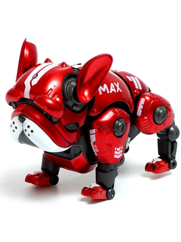 Робот-собака «Макс», световые, звуковые эффекты, металлический, цвет красный