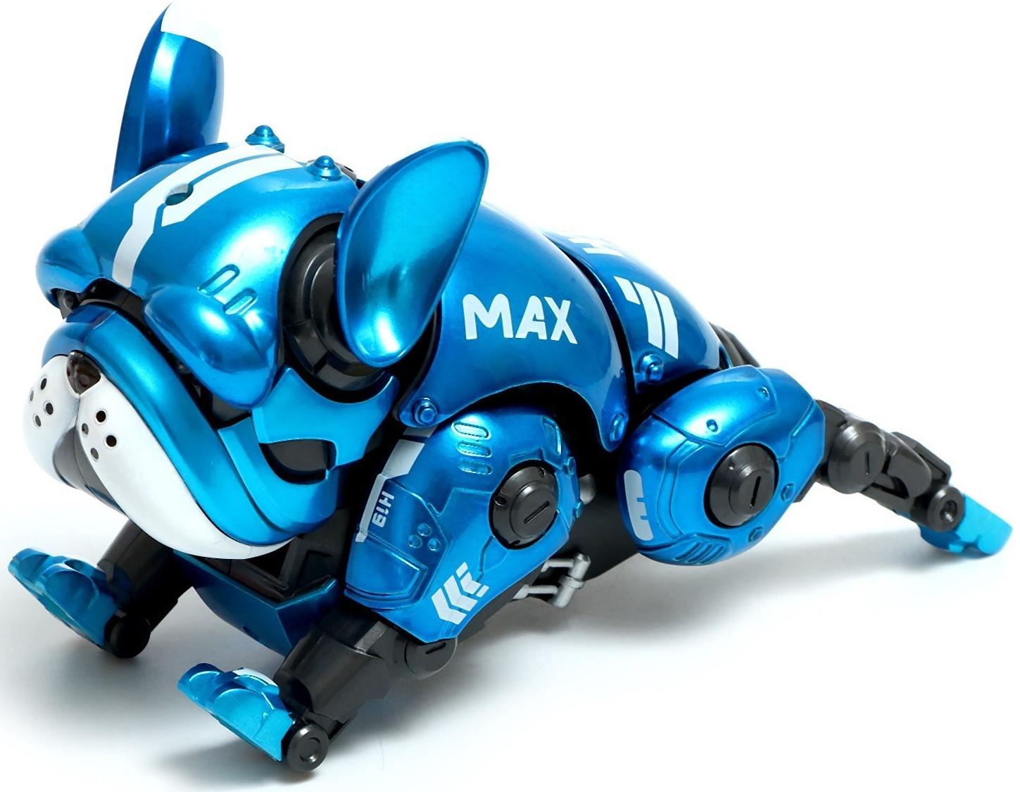 Робот-собака «Макс», световые, звуковые эффекты, металлический, цвет синий