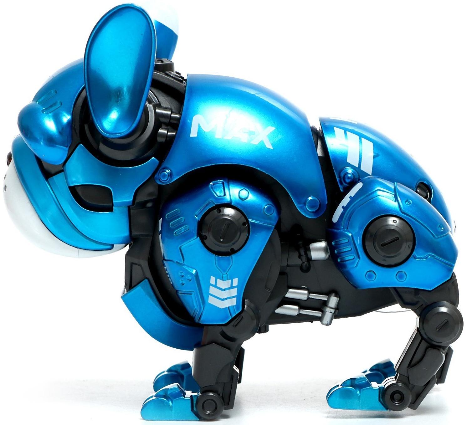Робот-собака «Макс», световые, звуковые эффекты, металлический, цвет синий